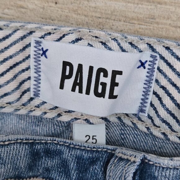 Paige Carter Slim Exposed Button Fly Jeans Women's Distressed Accent Grunge 25 - Picture 7 of 8